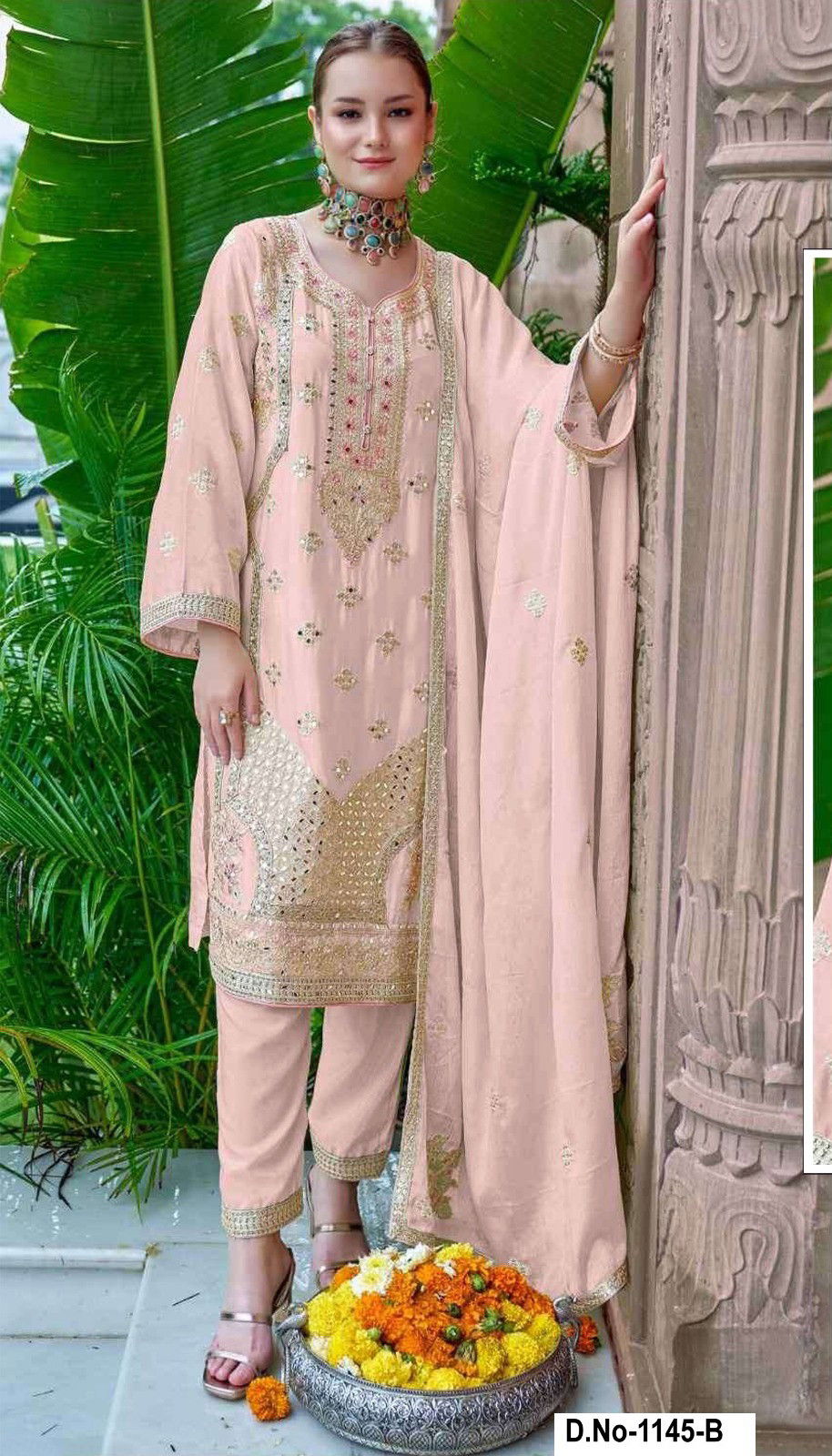 Hit 1145 A To D Chinon by Super Embroidered Salwar Suits Collection